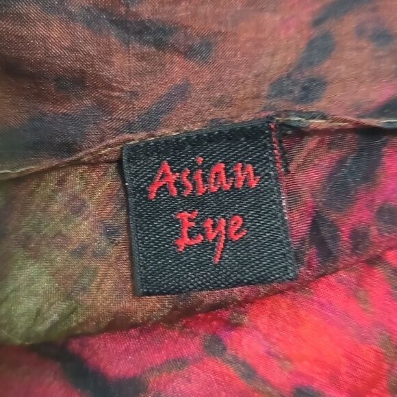 Asian Eye 100% Silk Scarf Artisan Wearable Art To Wear Tree Of Life Festival - Picture 7 of 10